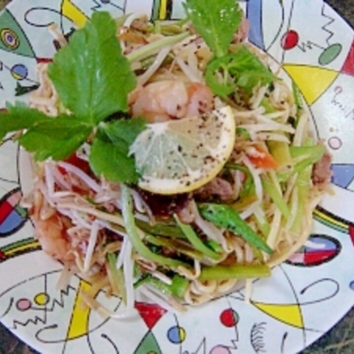 レモン仕上げのペッパー焼きそば